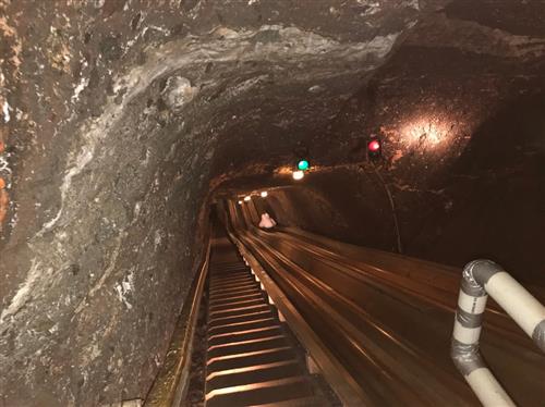 The slide to the mine!